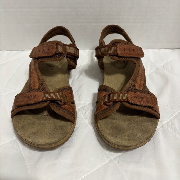 Earth spirit Cushion Womens 9 Adria II Brown Leather Sport Sandals Strap Comfort - Picture 2 of 15